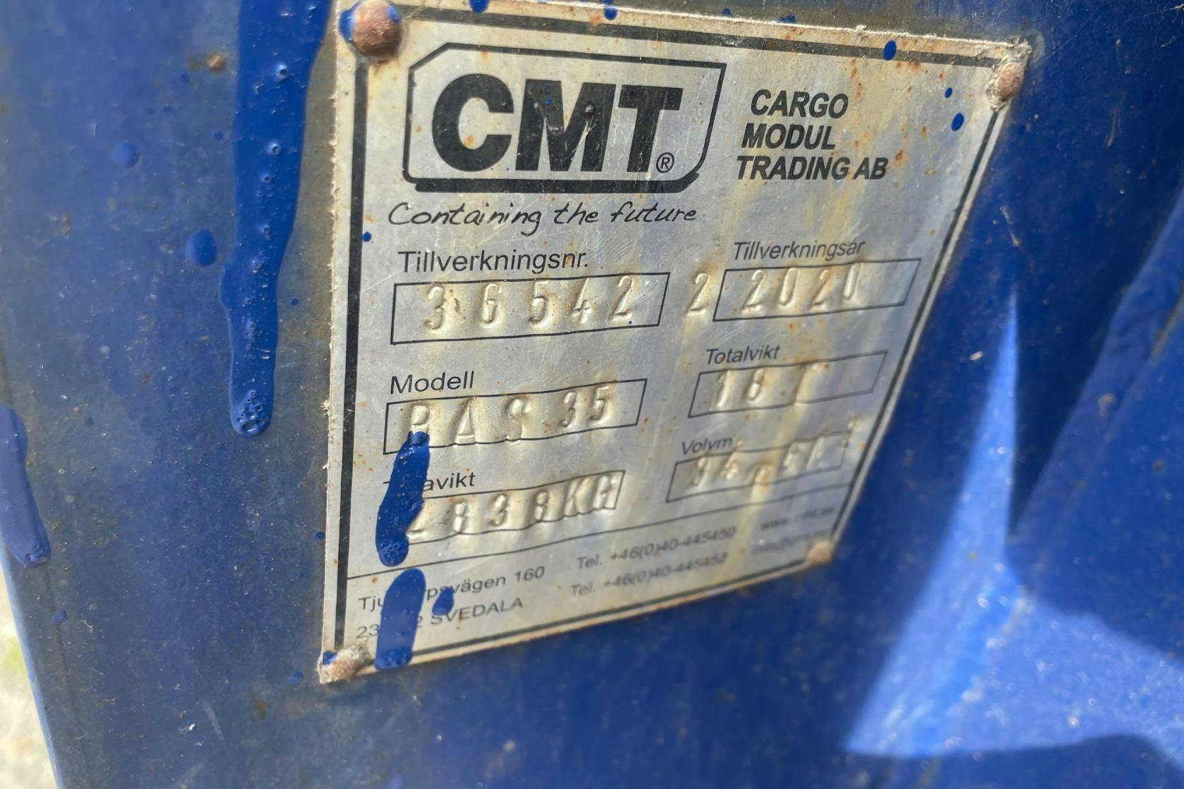 Container med hängande läm dörrar 36 kubik - 0 km - 2020