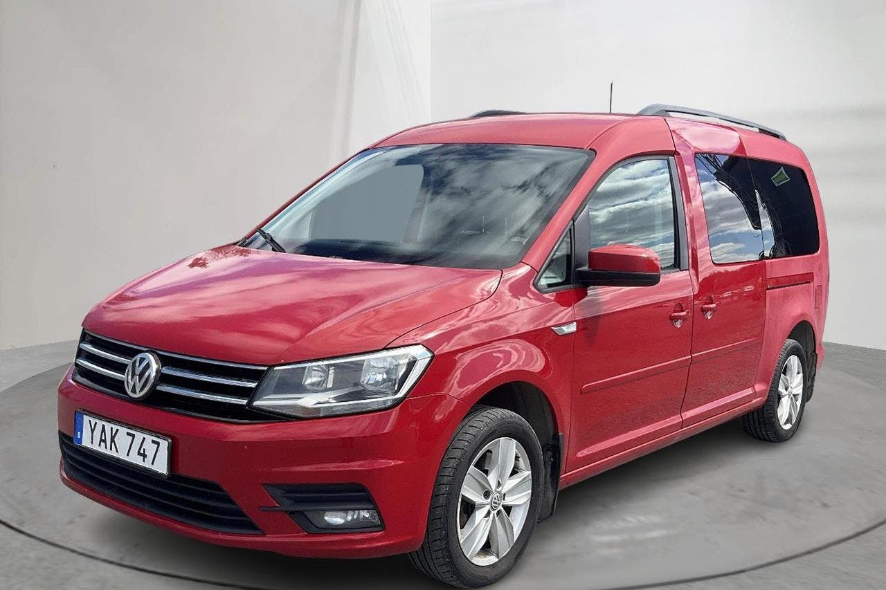 VW Caddy Maxi Life 2.0 TDI (102hk) - 23 700 mil - Automat - röd - 2016