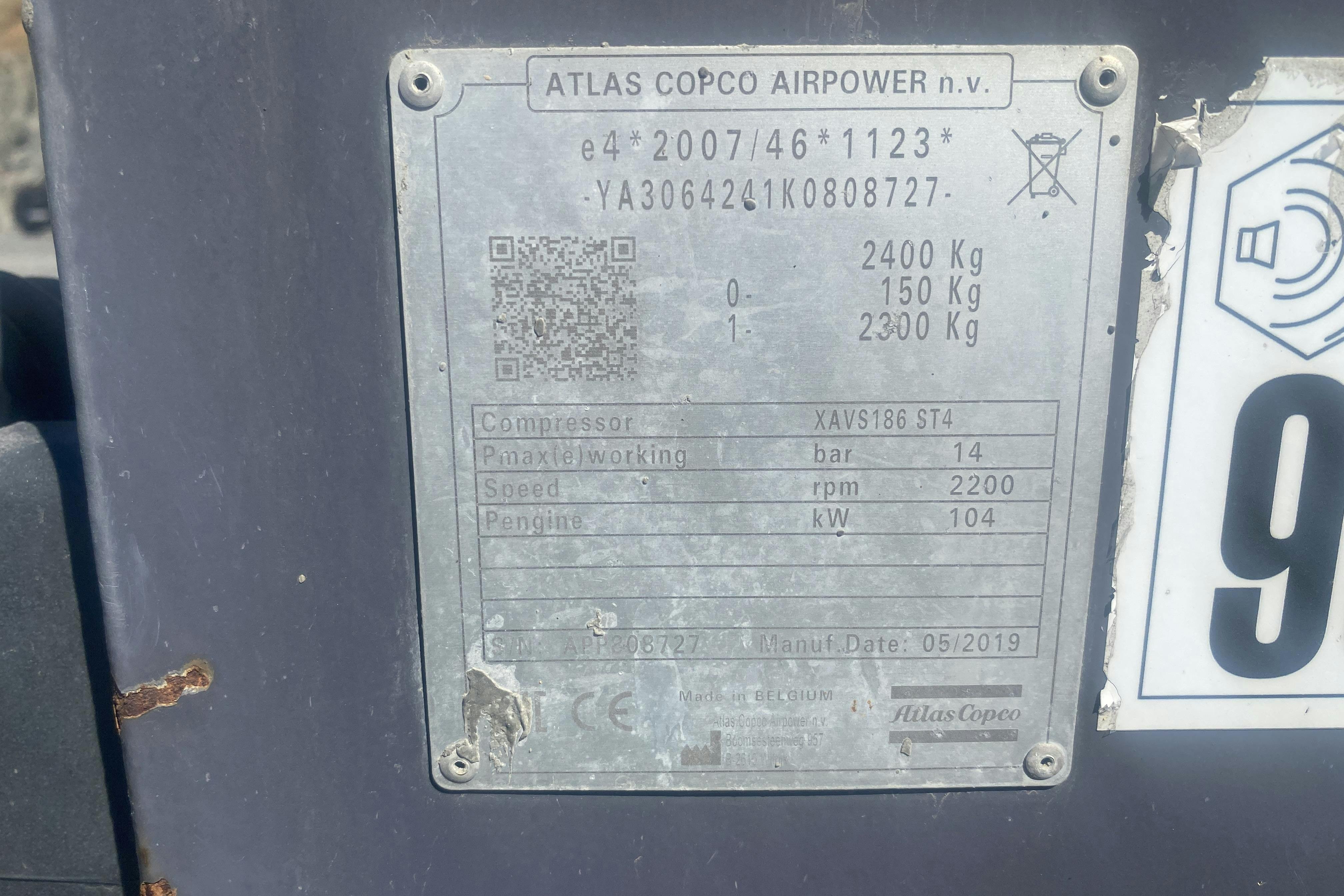 Atlas Copco XAVS XAVS186 ST4
Mobil kompressor - 3 110 km - 2019