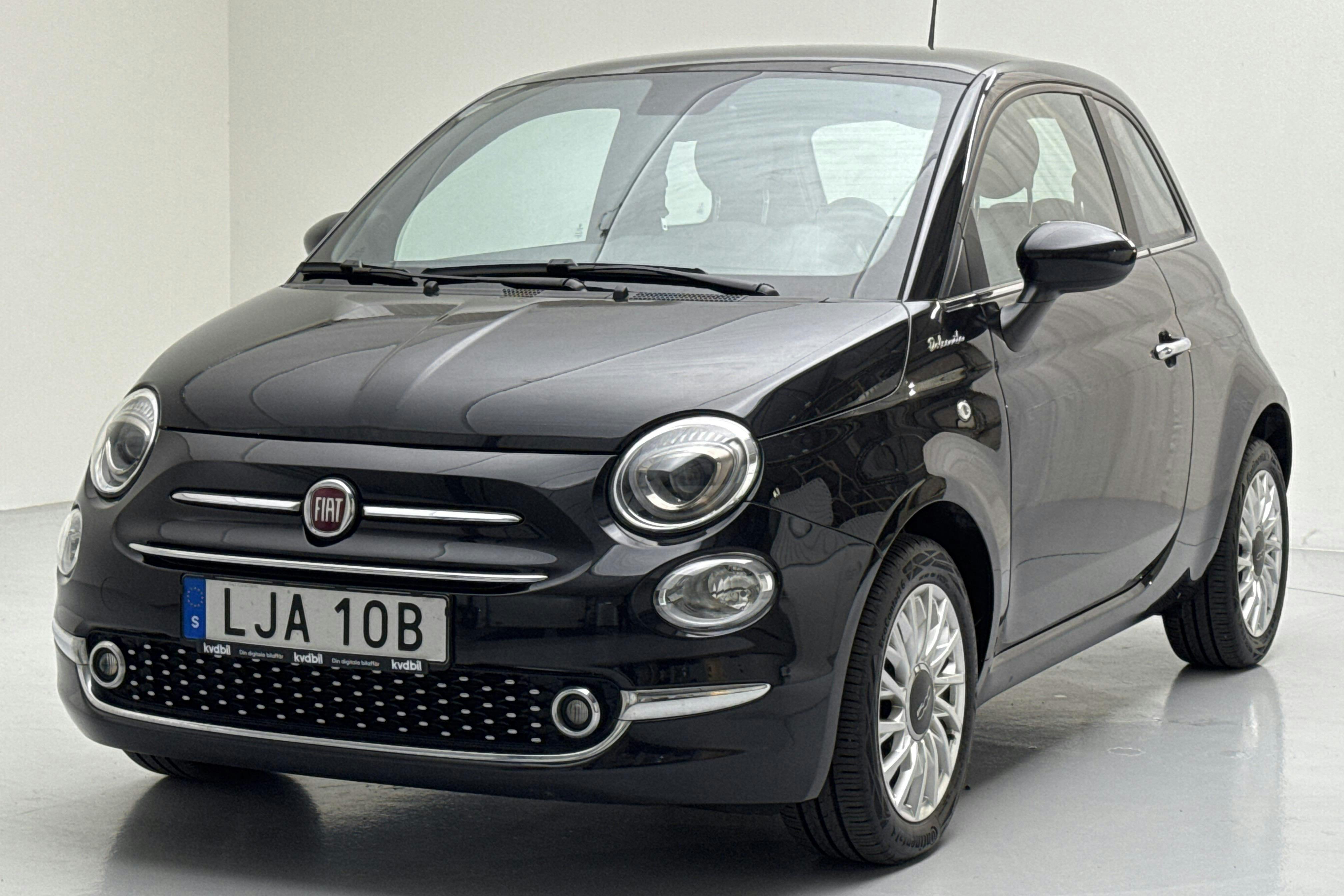 Presentation photo 1 of 13: Fiat 500 Hybrid (70hk) - 45 840 km - Manual - black - 2022