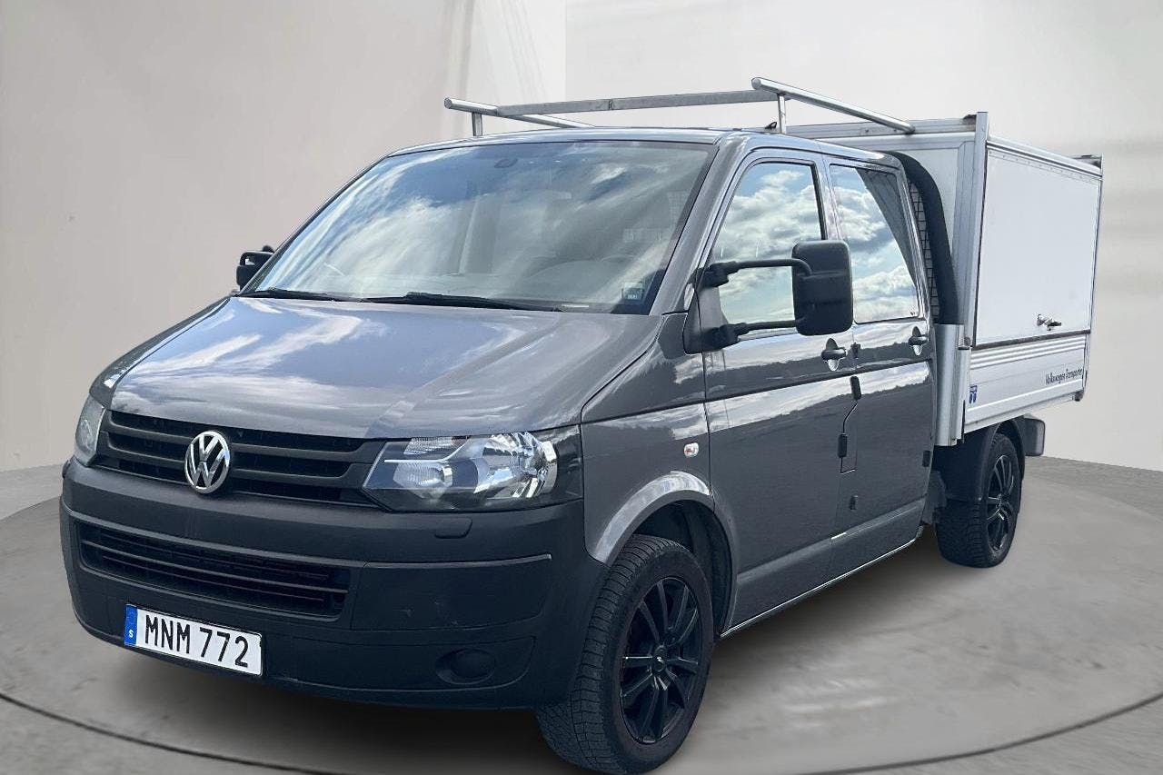 Presentationsfoto 1 av 13: VW Transporter T5 2.0 BiTDI Pickup 4MOTION (180hk) - 14 249 mil - Manuell - grå - 2014