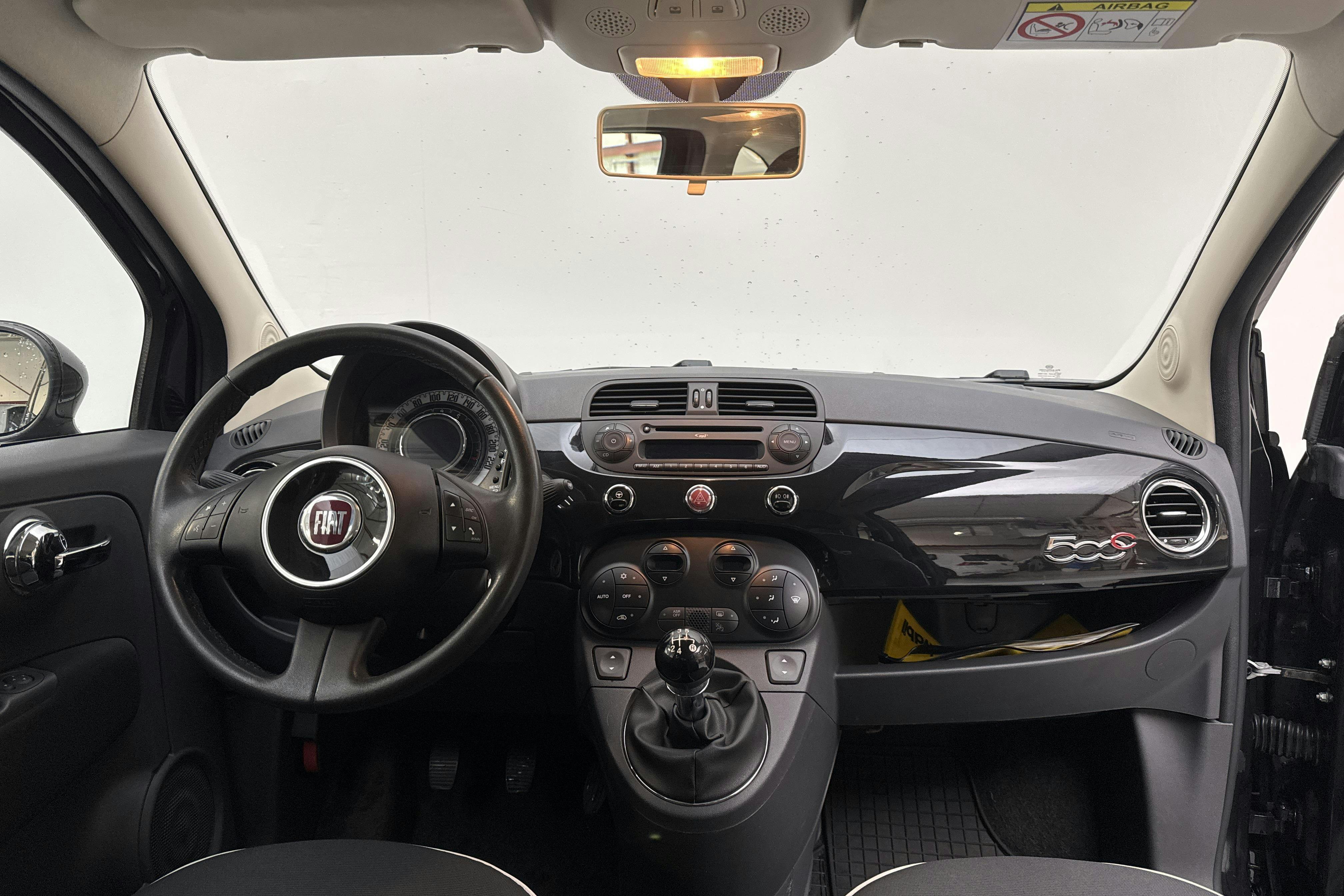 Fiat 500C 1.2 (69hk) - 82 380 km - Käsitsi - must - 2015