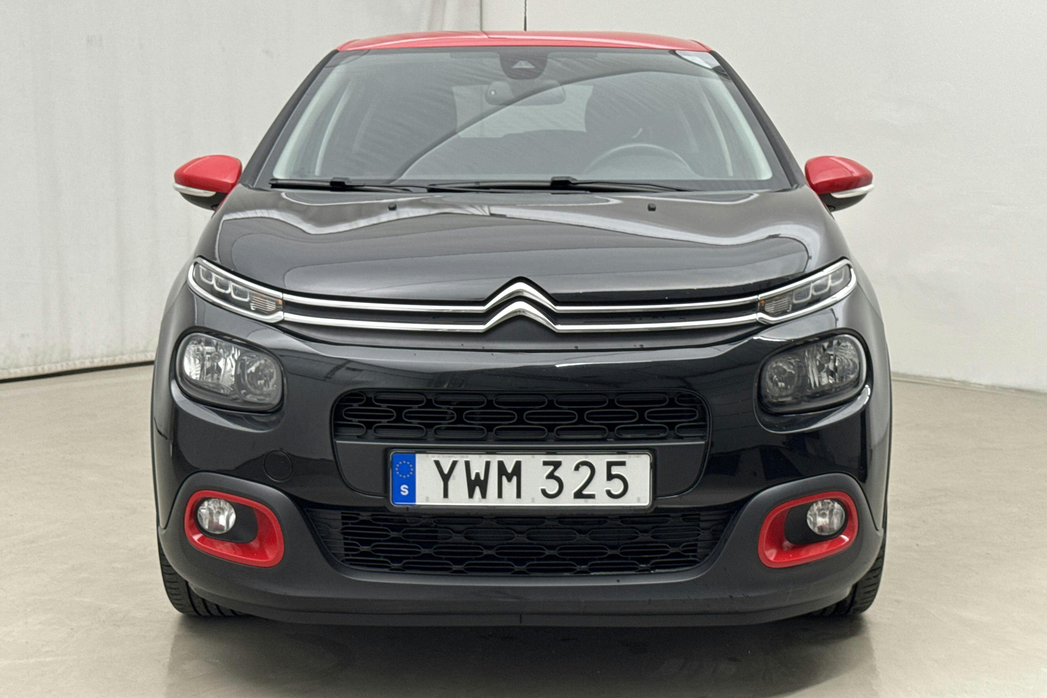 Citroën C3 PureTech (82hk) - 6 544 mil - Manuell - svart - 2018